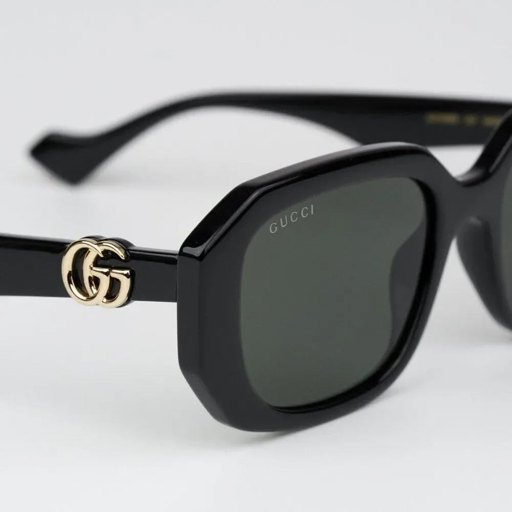 NEW Gucci GG1535S 001 Black Grey Men Geometric Sunglasses GG 1535S